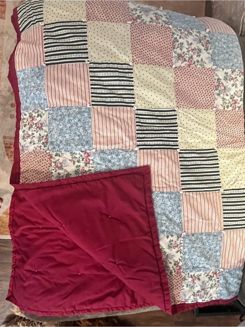 Handmade Lap Quilt Cottagecore Americana Primitive